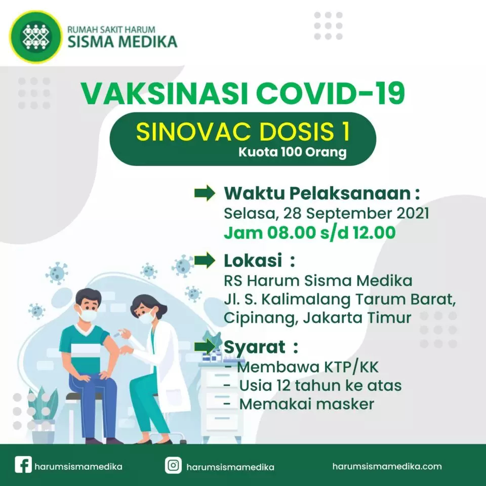 Pelayanan Vaksinasi Covid19 Sinovac dosis 1