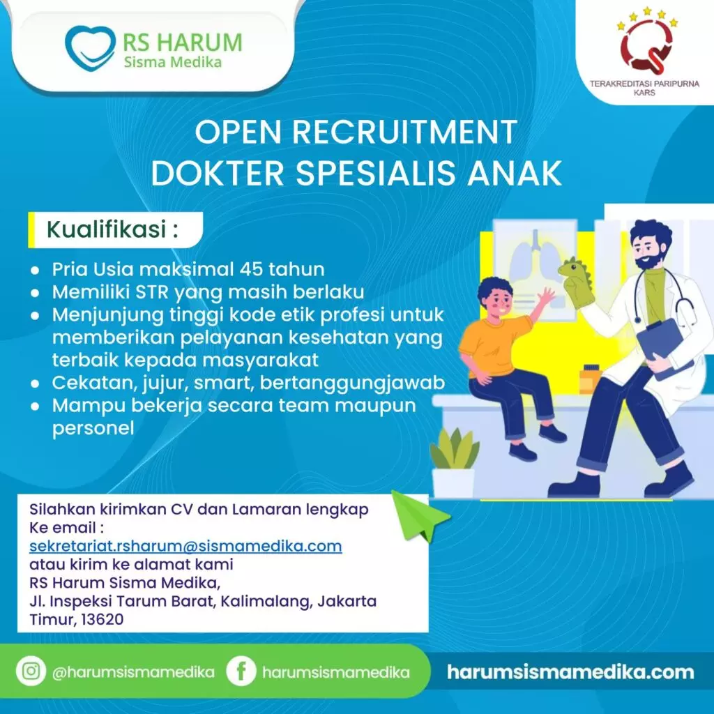 Lowongan Pekerjaan Dokter Spesialis & Dokter Umum - Rumah Sakit Harum ...